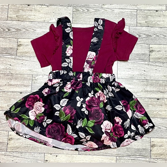 Kucnuzki Baby Girl Suspender-Skirt Outfit- 0-3M - Picture 2 of 5